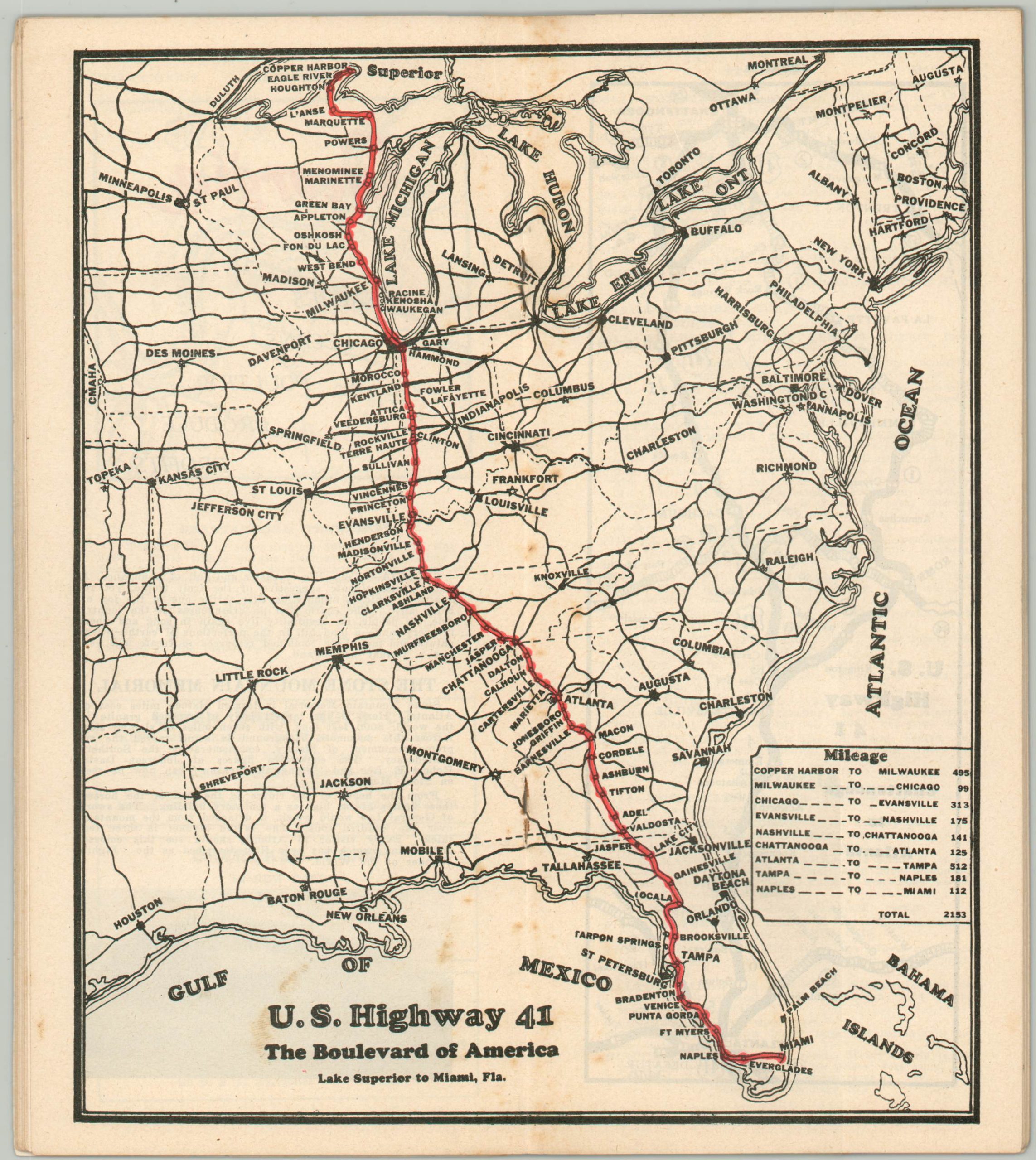 U.S. Highway 41 Log - Map - Guide - Curtis Wright Maps