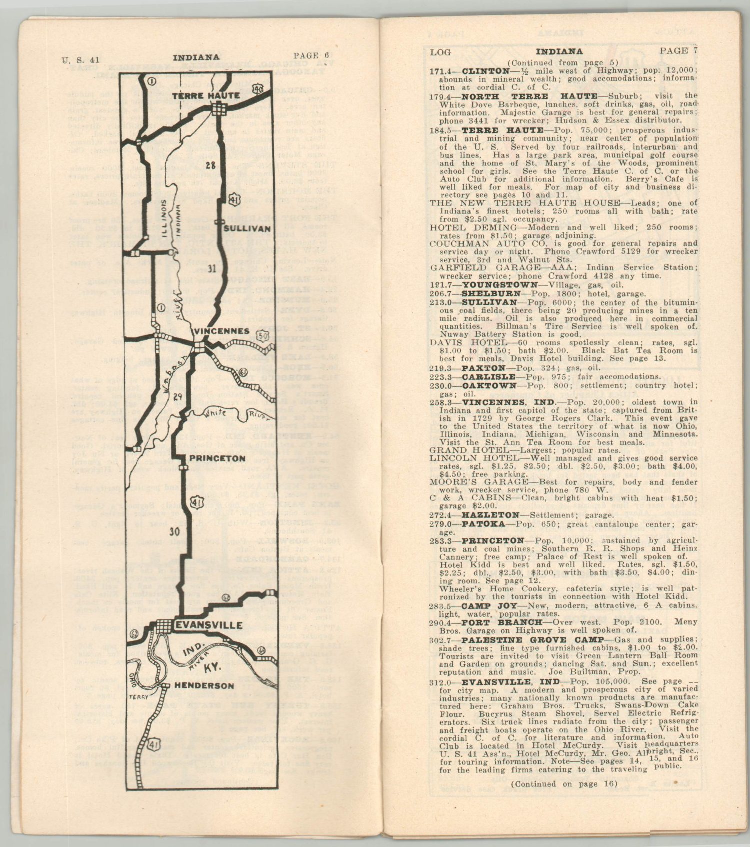 U.S. Highway 41 Log - Map - Guide - Curtis Wright Maps