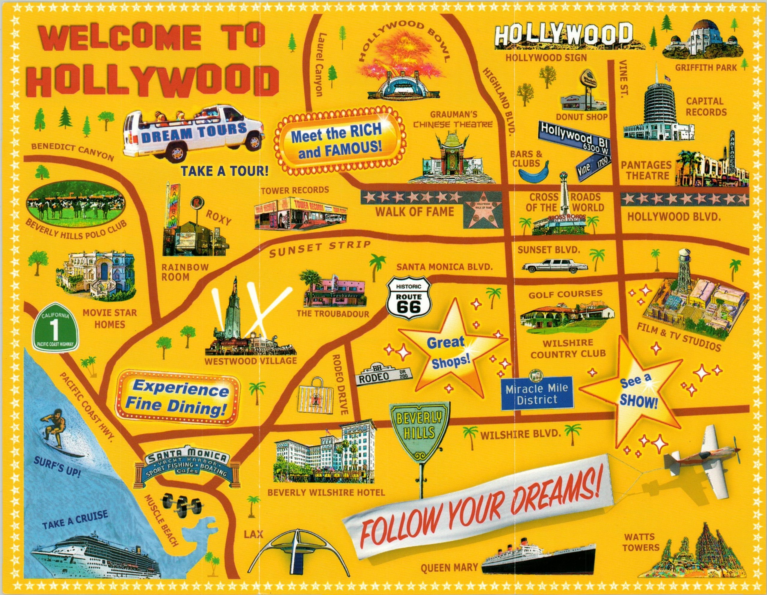 hollywood tourist map