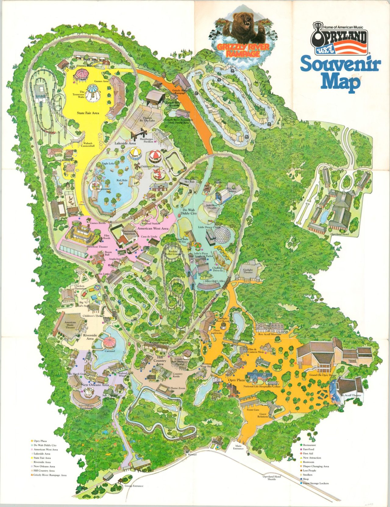 Opryland USA Souvenir Map – Curtis Wright Maps