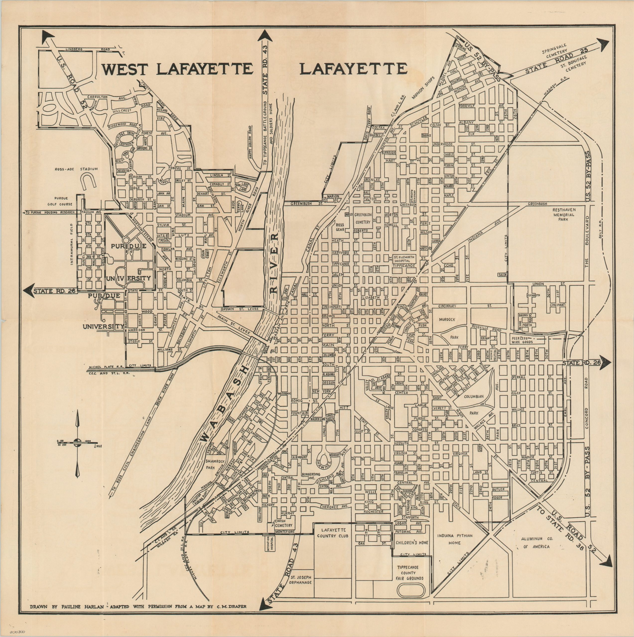 West Lafayette [and] Lafayette  Curtis Wright Maps