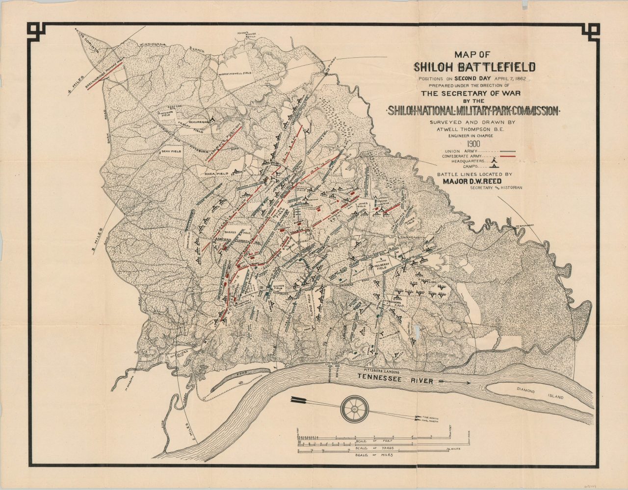 shiloh battlefield tour map