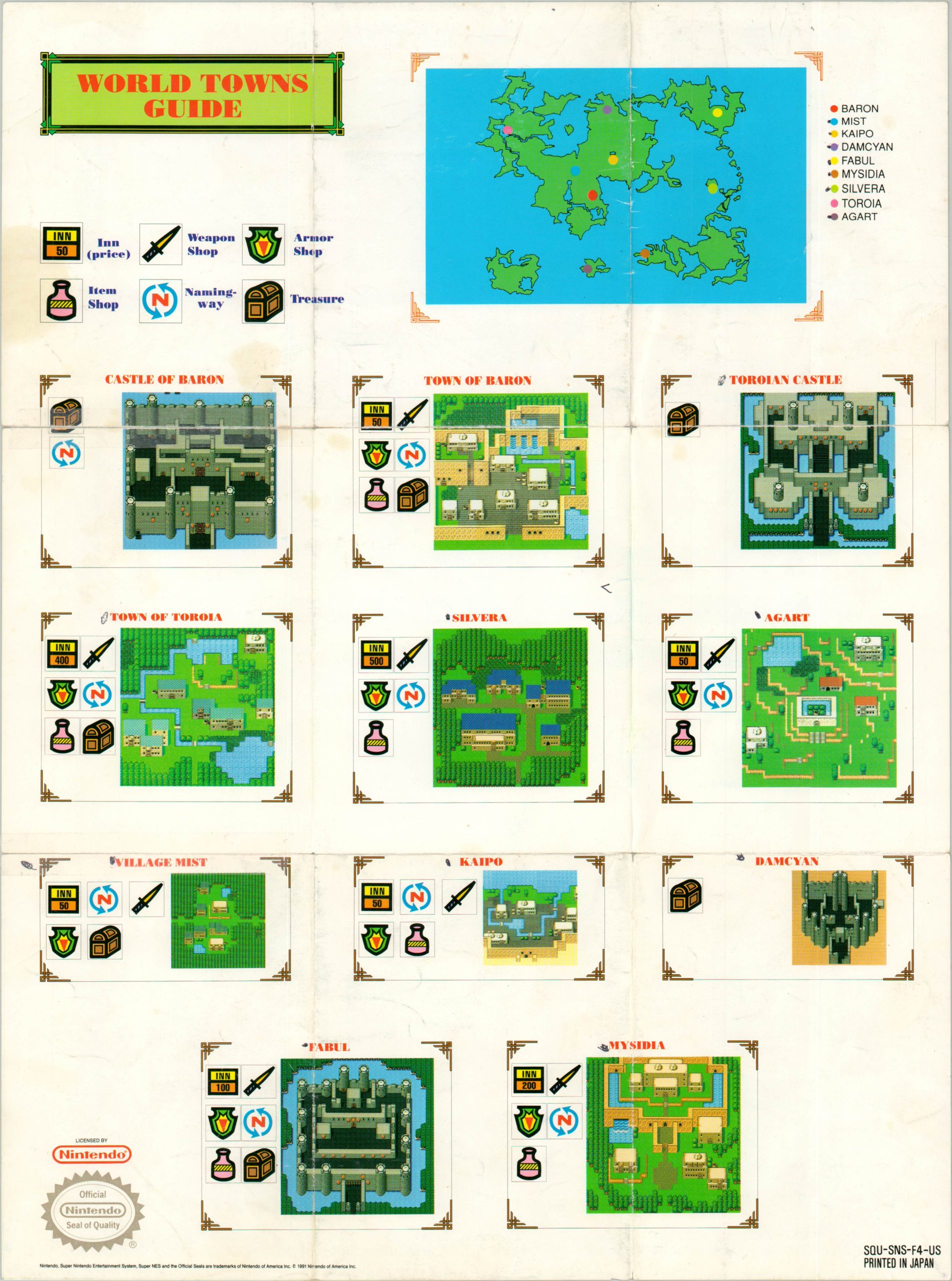 Final Fantasy II Map Collection | Curtis Wright Maps