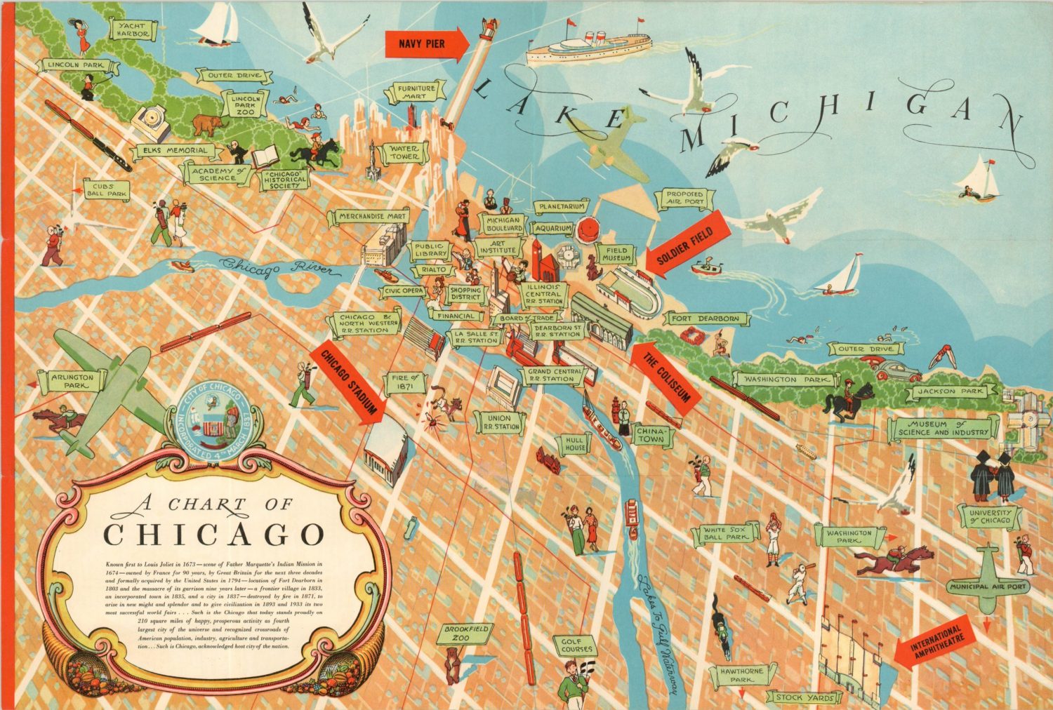 Chart of Chicago - Curtis Wright Maps