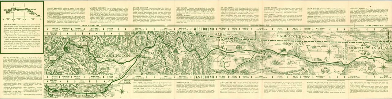 Route Map And Schedule Of The Incomparable Empire Builder 