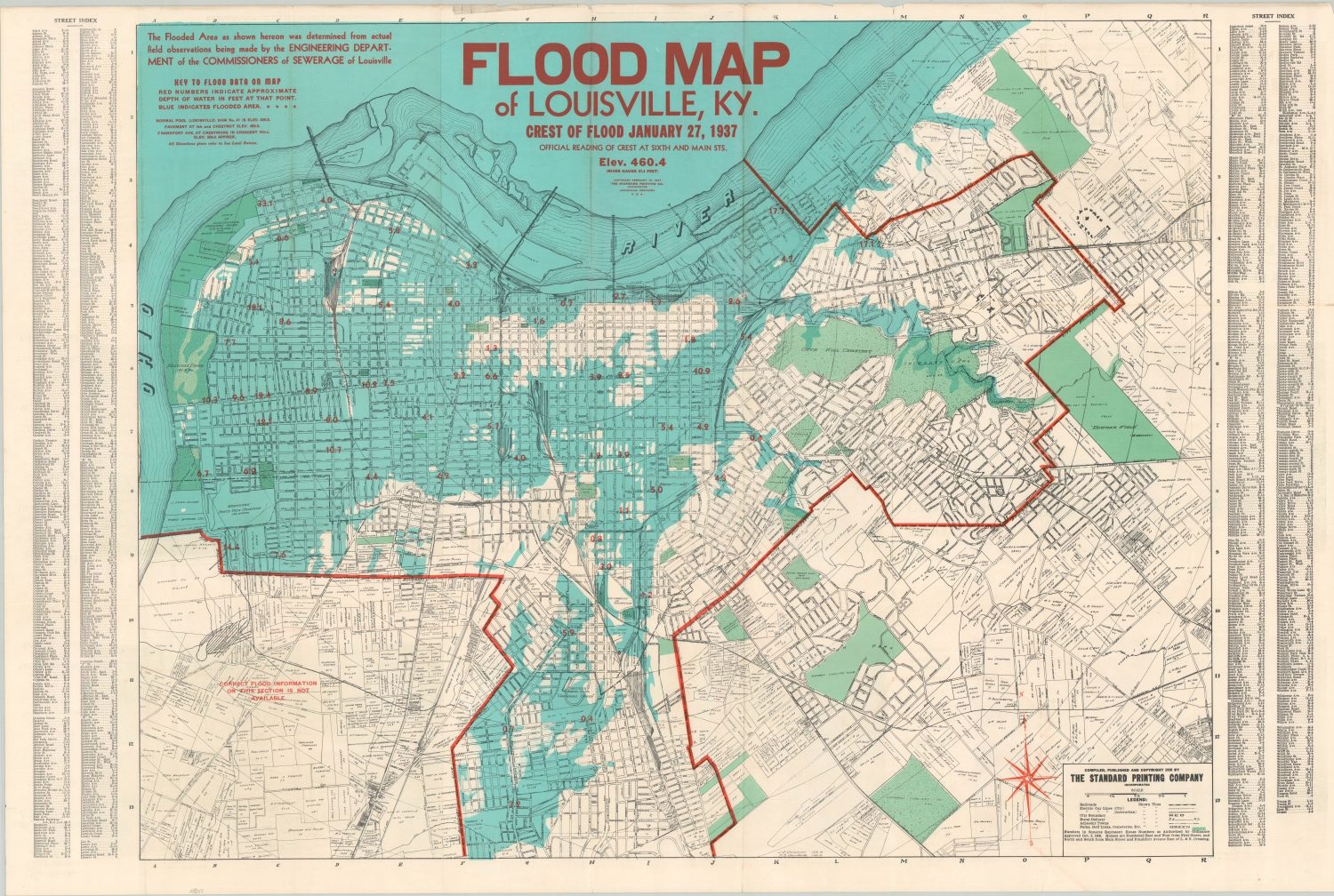 Flood Map of Louisville, Kentucky | Curtis Wright Maps