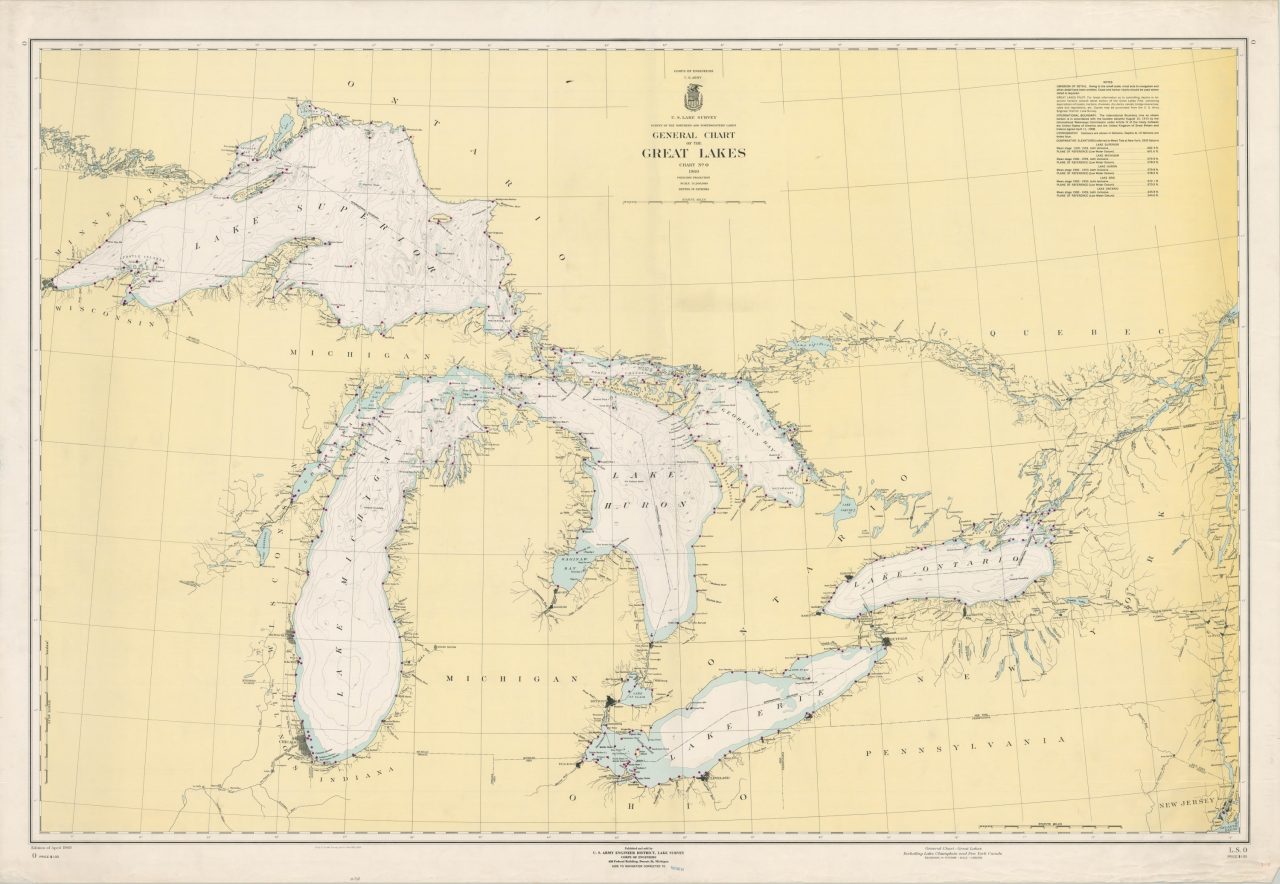 General Chart of the Great Lakes  Curtis Wright Maps