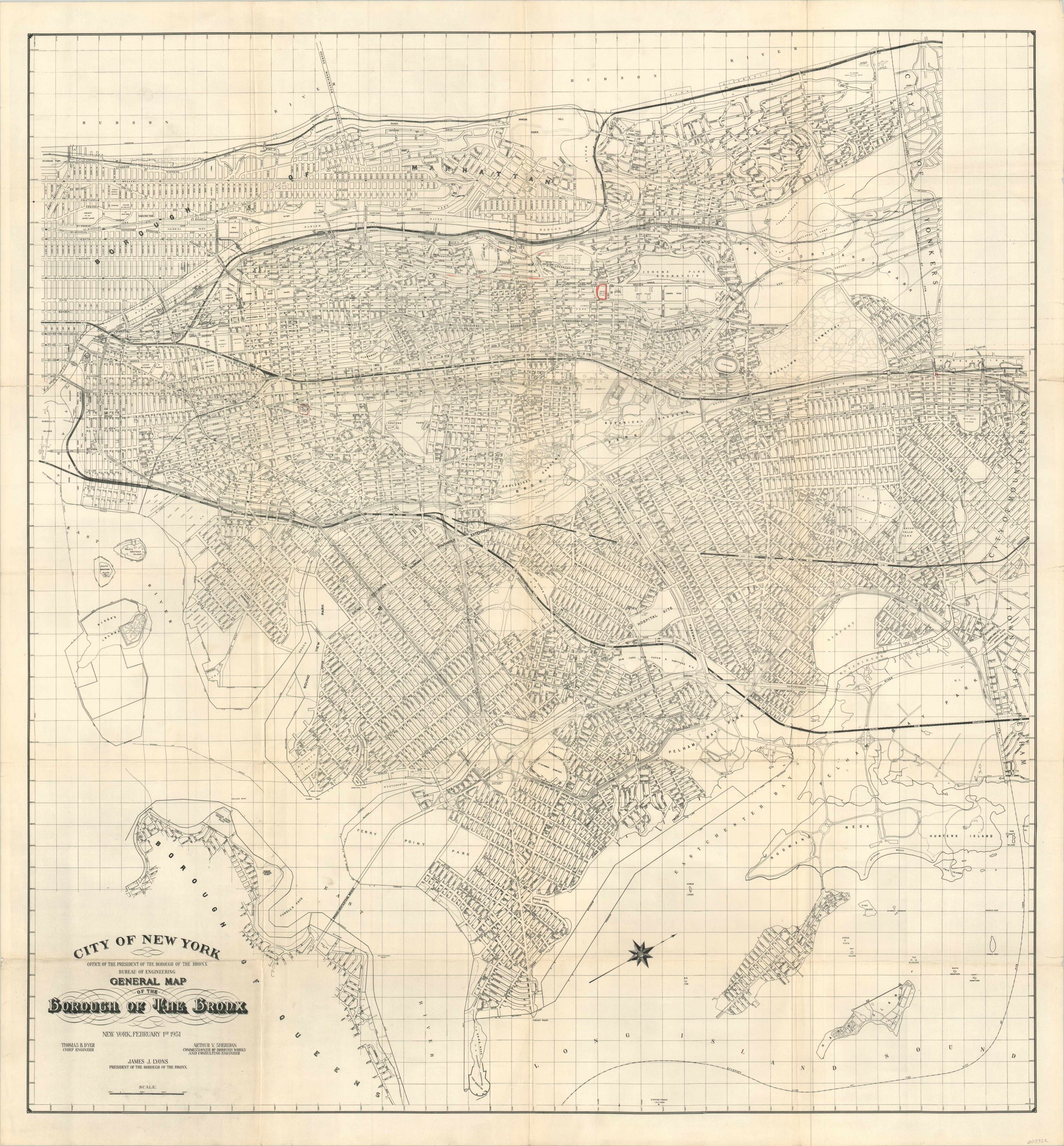 General Map of the Borough of The Bronx – Curtis Wright Maps