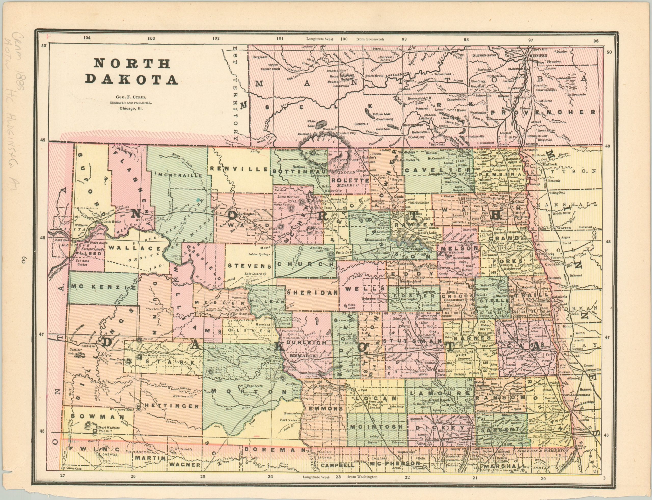 Minnesota [and] North Dakota  Curtis Wright Maps