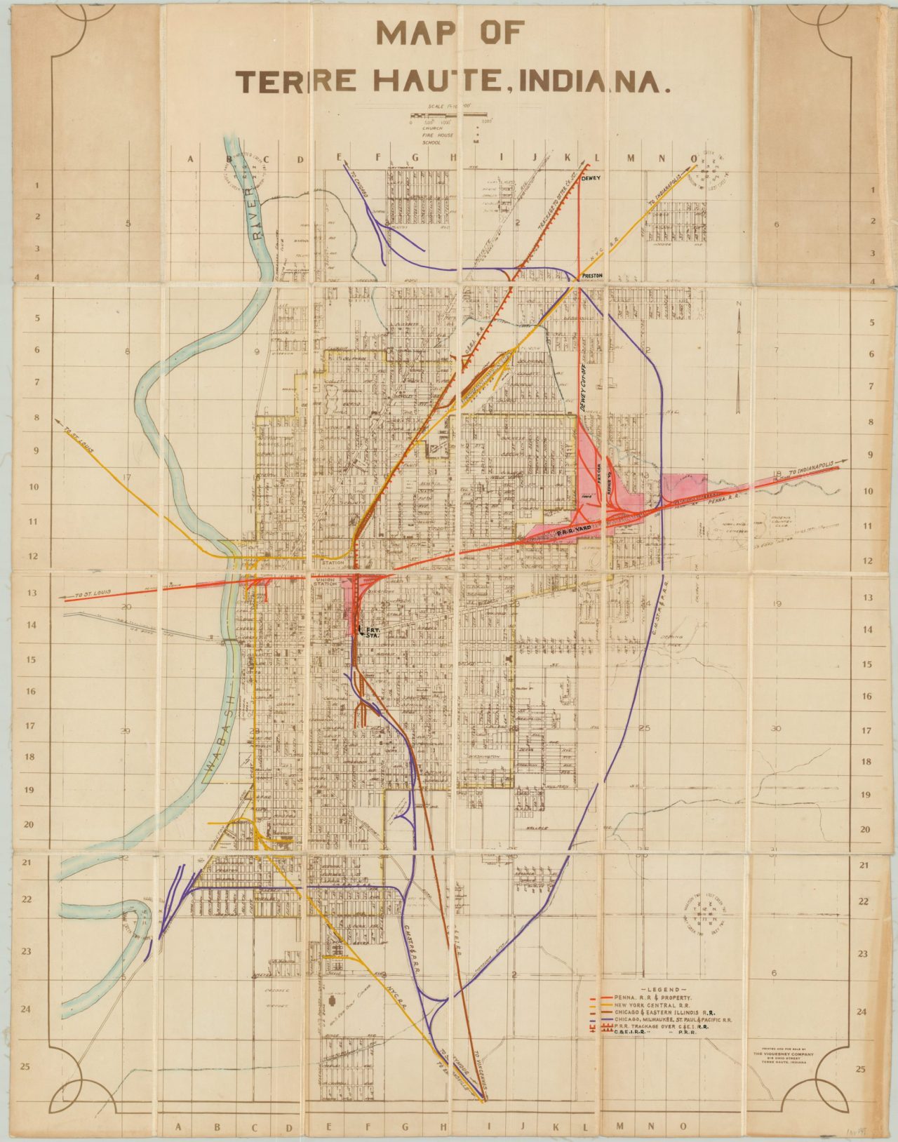 Map of Terre Haute, Indiana  Curtis Wright Maps