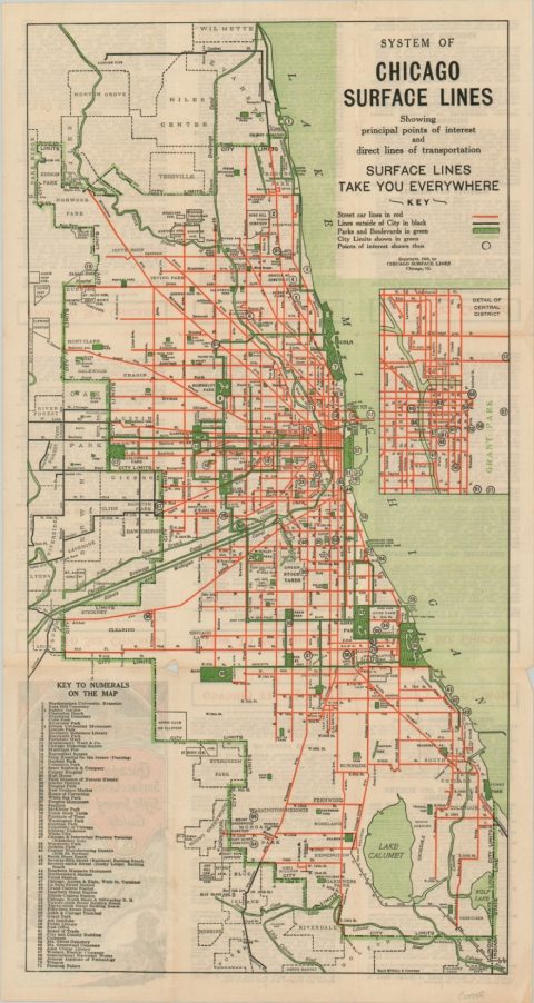 System of Chicago Surface Lines | Curtis Wright Maps