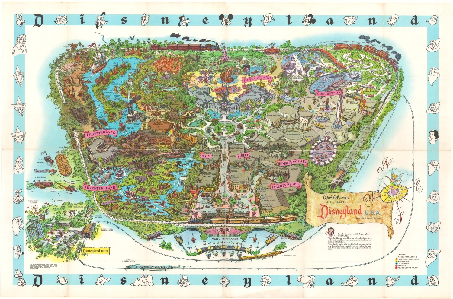 Disneyland U.S.A. Anaheim, California Curtis Wright Maps
