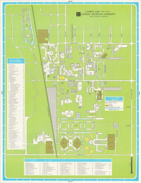 Campus Map Central Michigan University | Curtis Wright Maps