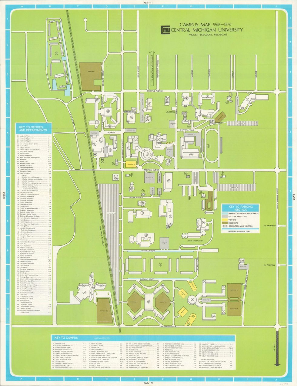 Campus Map Central Michigan University Curtis Wright Maps