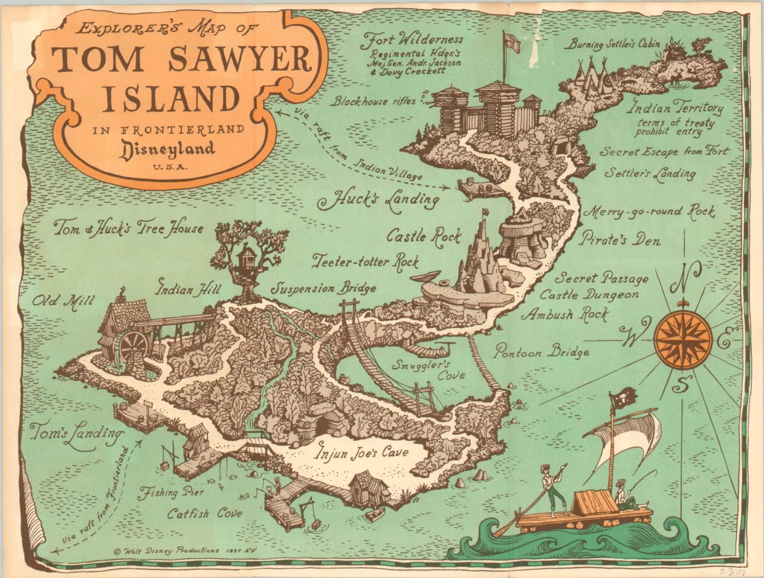 EXPLORERS MAP OF TOM SAWYER ISLAND