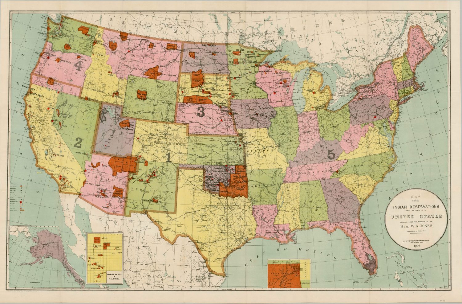 Map Showing Indian Reservations Within the Limits of the United States 