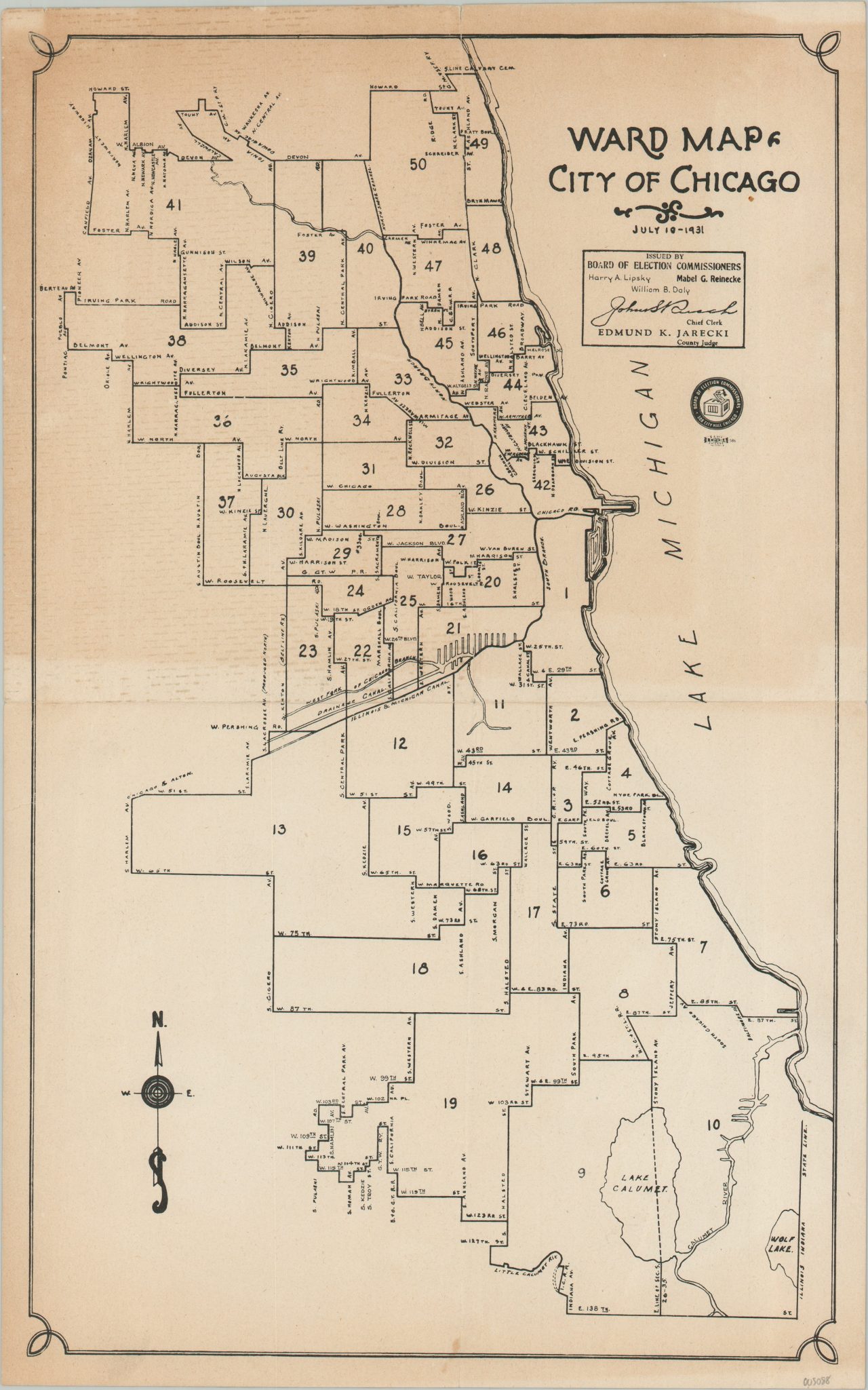 Ward Map of City of Chicago | Curtis Wright Maps