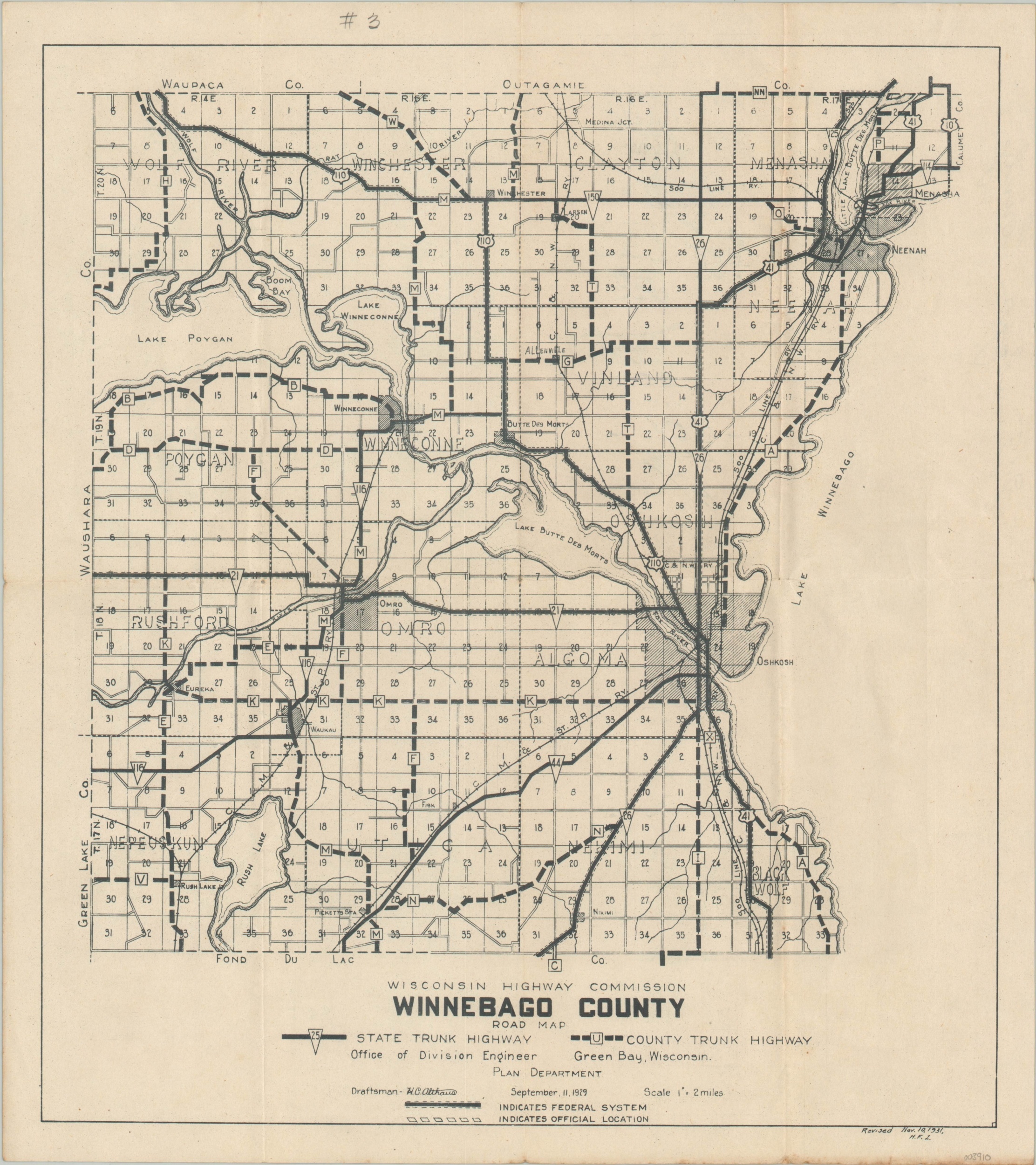 Winnebago County Road Map  Curtis Wright Maps