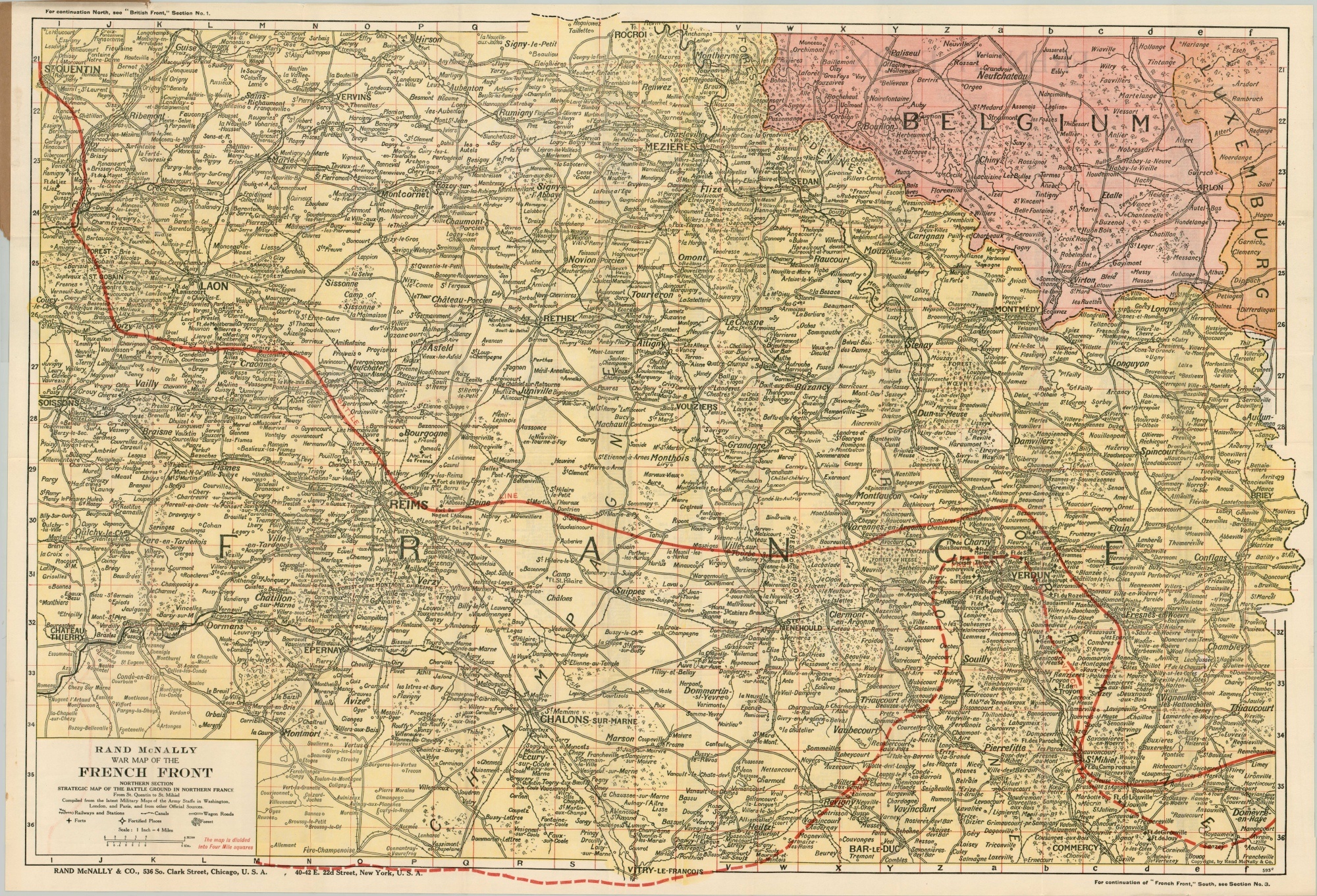 War Map of the French Front | Curtis Wright Maps