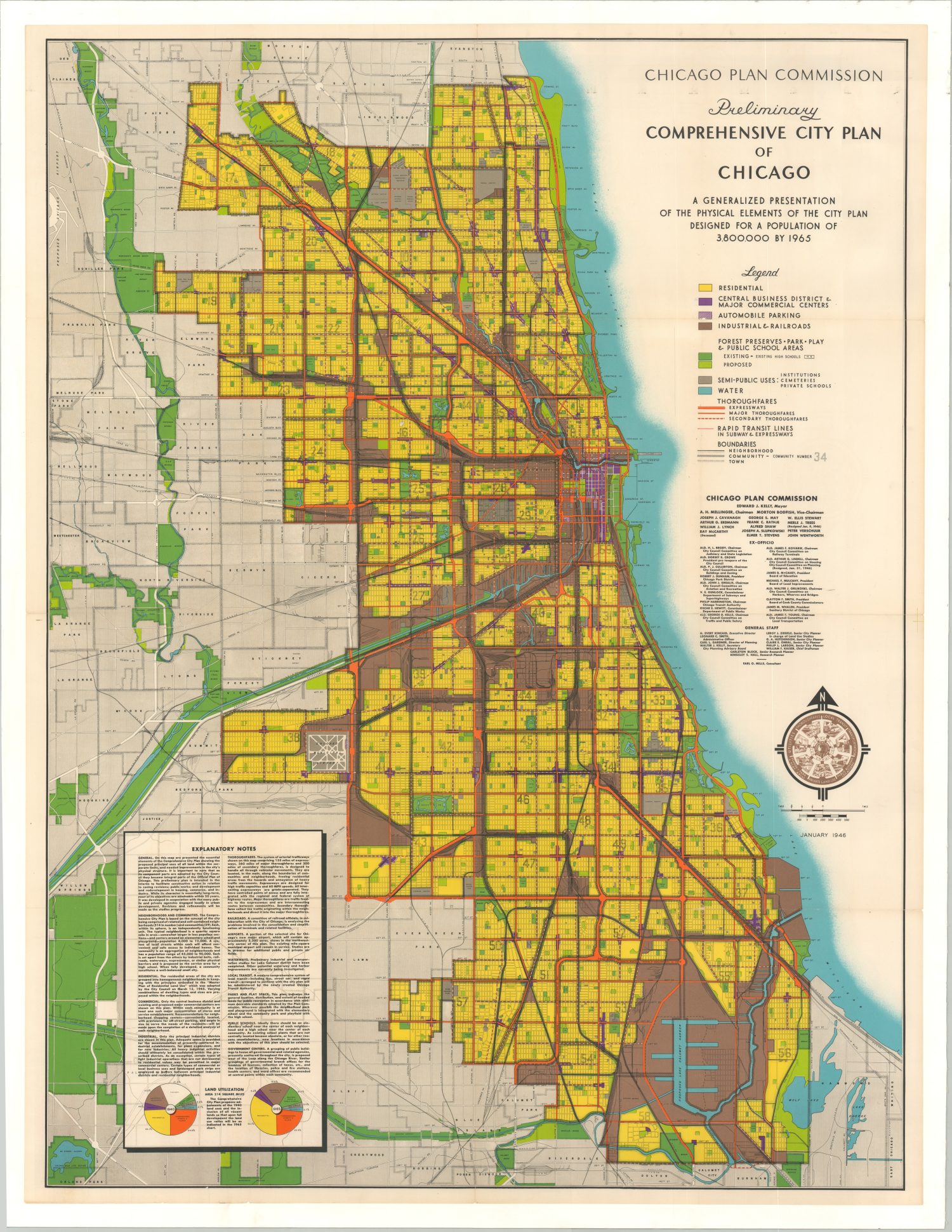 Preliminary Comprehensive City Plan of Chicago | Curtis Wright Maps