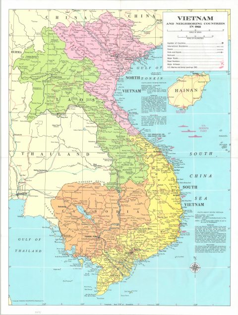 Vietnam and Neighboring Countries in 1968 | Curtis Wright Maps